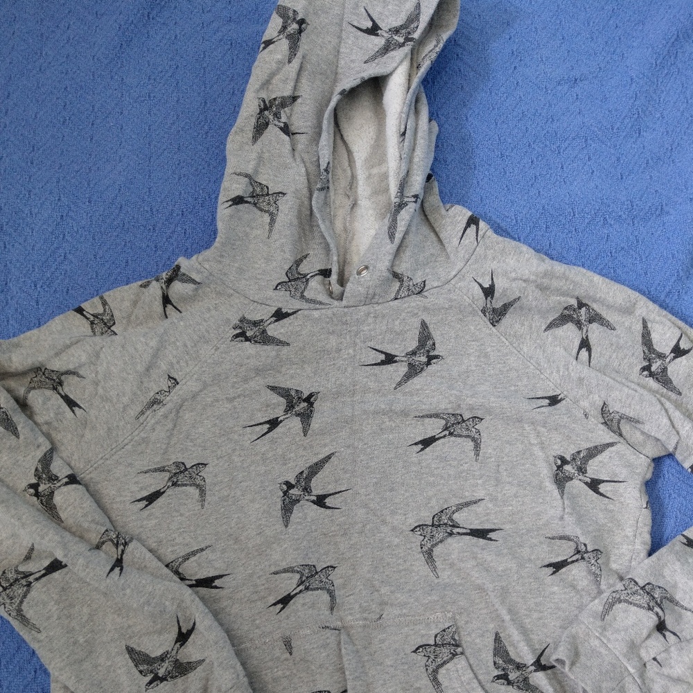 Gray Hoodie with Birds